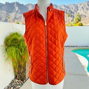 Jones New York Quilted Orange Vest